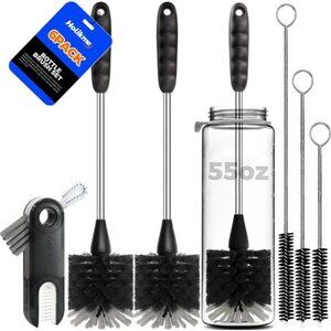 6 Pack Bottle Brush Set, 14" Long Handle Stainless Steel Bottle Cleaner Brush